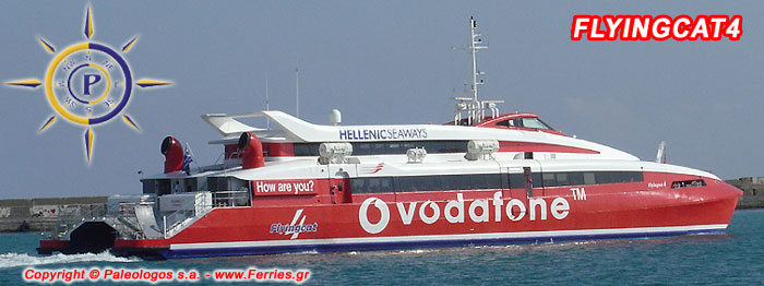HELLAS FLYING DOLPHINS.  "FlyingCat 4"....... Iraklion (Kreta), Ios, Santorini, Paros, Naxos, Mykonos.  