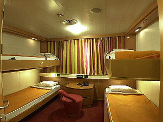 Minoan Lines - HighSpeed ferries : Olympia Palace,  Europa Palace,  Knossos Palace,  Festos Palace < < 4 Bed Cabin > >