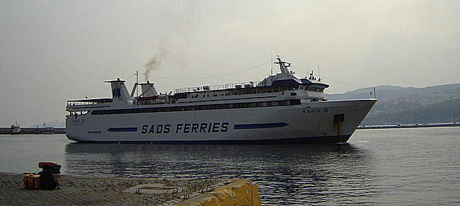 Saos Ferries!!. Saos Ferries departures from/to Alexandroupolis, Samothraki, Lavrio, Agios Efstratios, Limnos, Psara, Sigri, Lesvos, Andros, Syros, Tinos, Mykonos, Chios, Mytilini, Nea Moudania, Thessaloniki, Kimi, Alonnisos, Skopelos, Skiathos, Volos, Agios Konstantinos, Kavala.